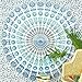 Eyes of India - Large Queen White Blue Indian Elephant Mandala Tapestry Hanging Picnic Bohemian Accent Boho Chic Handmade
