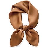 MEISEE Solid Color Mulberry Silk Scarf 26" Square Scarf Neck Scarf Hair Head Breathable Lightweight for Women Gift Packed