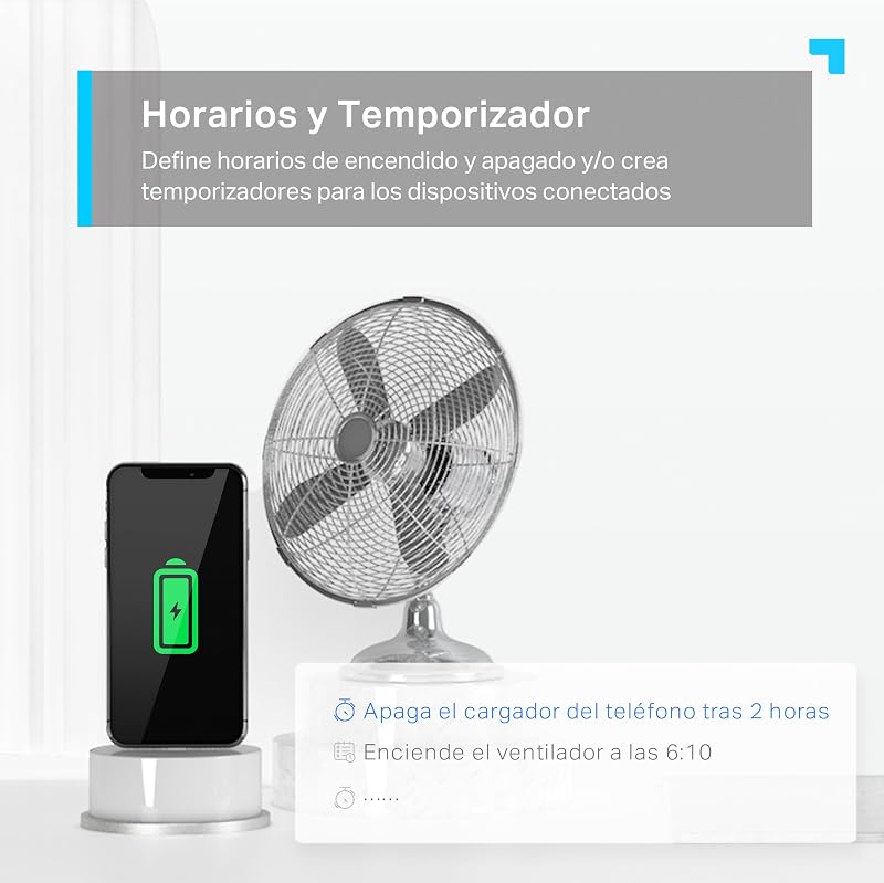 P100 - Enchufe Inteligente WiFi, Programa Horarios, Control App/Voz