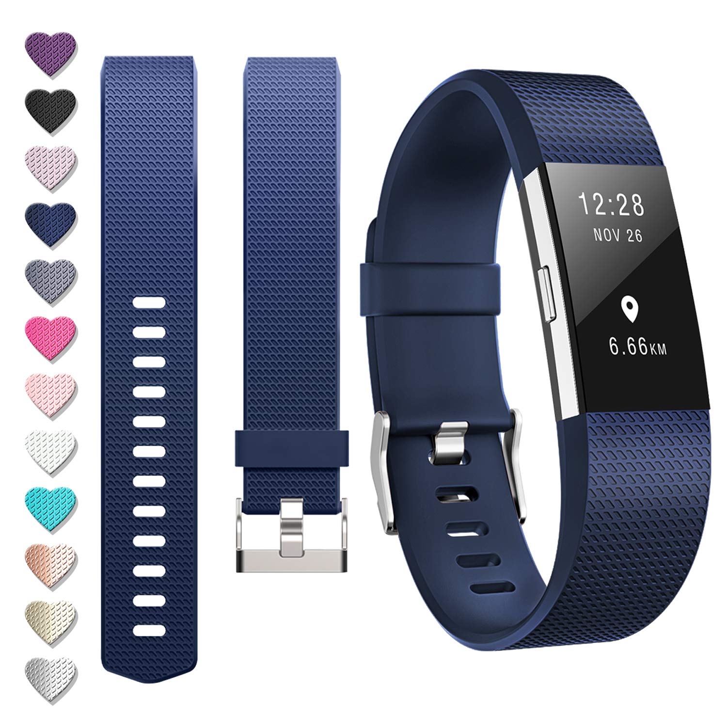 DigiHero For fitbit Charge 2 straps,Replacement strape for Fitbit charge 2 strap (1 Pack), Adjustable Sport Wristbands for Women/Men,Small/Large โ image 1