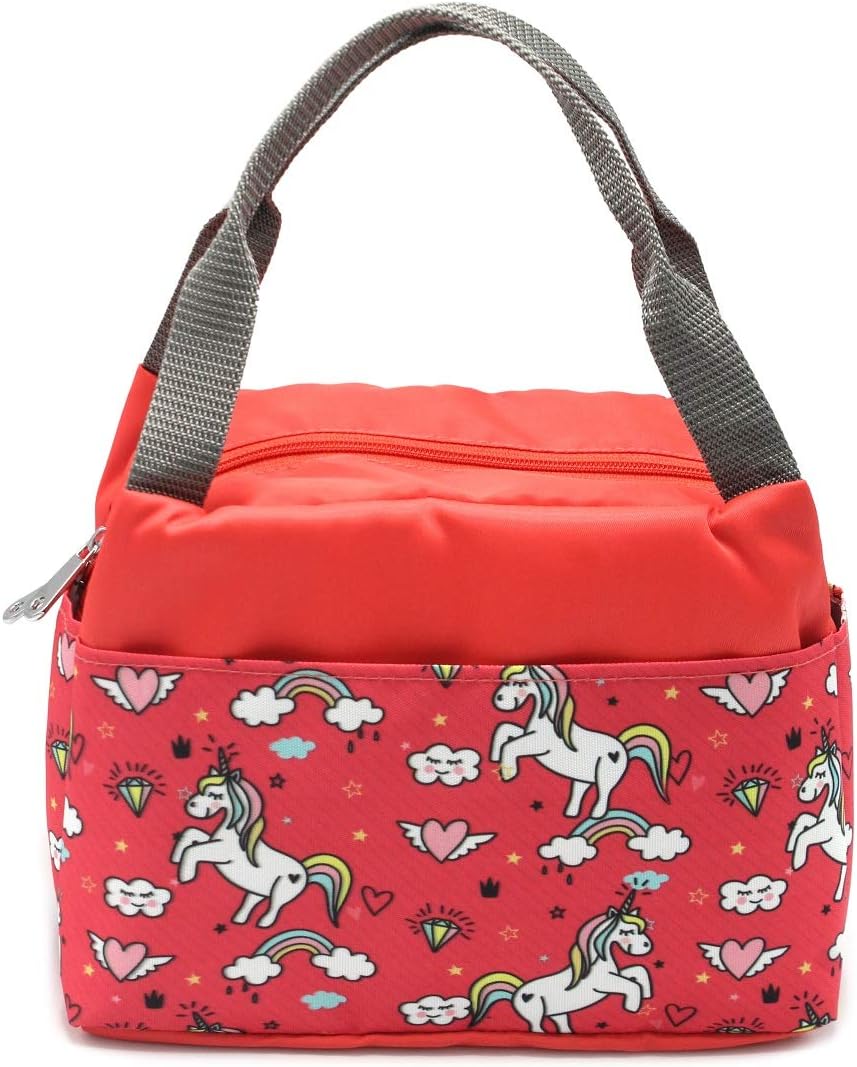 Shopaholic Lunch Box Insulated Bag with 1 Compartments Keep Food Hot and Warm for Everyone Carrying Tiffin and Food Container/Return Gift for Men & Women (Unicorn-Tiffiny-Red)