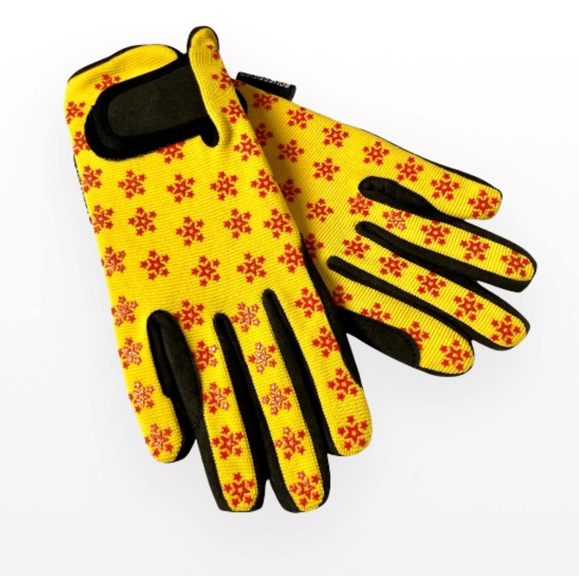 Equestified Youth Equestrian Gloves with STAR Design for Girls & Boys Children Gloves All Weather Outdoor Sports Gloves Horse Riding (12-14 Years, Orange)