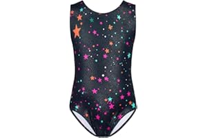 TENVDA Gymnastics Leotards for Girls Sparkly Colorful One-Piece Kids Tumbling Outfit Size 2-12 Years Old