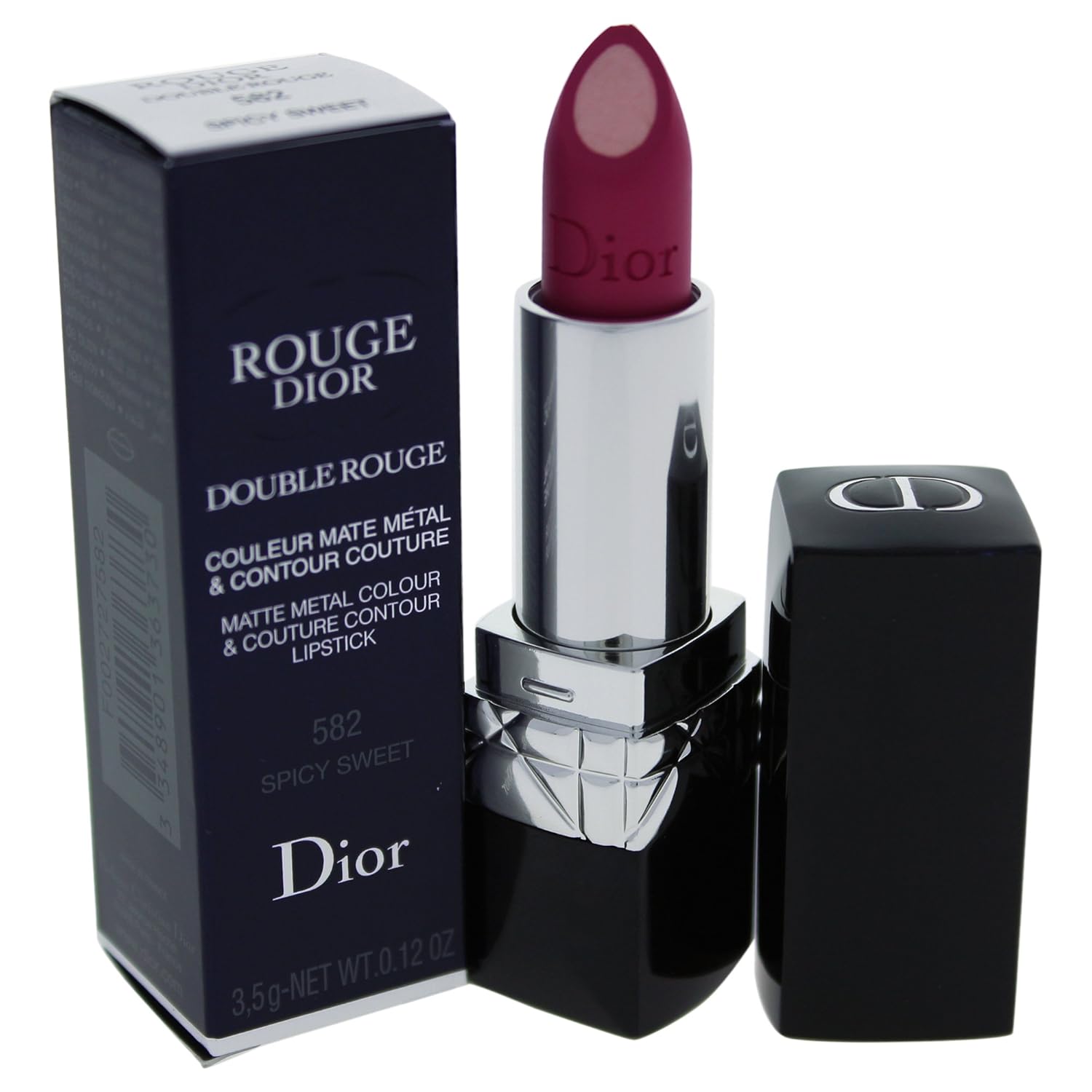 Christian Dior Double Rouge Matte Metal Color Lipstick For Women Dressed To Kill 012 Ounce