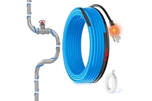 MAXKOSKO Pipe Heat Cable for Pipe Freeze Protection, Self-Regulating Heat Tape for Pipes of Metal and Plastic, Energy-Saving 