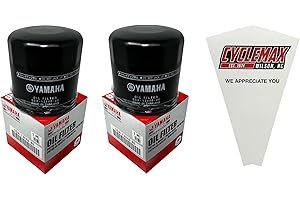 Cyclemax Two Pack compatible with Yamaha Oil Filter 5GH-13440-80-00 Contains Two Filters and a Funnel