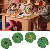 JEOPKO 24Pcs Plastic Frogs Set with Lotus Leaves for Pond Pool Decor view 7