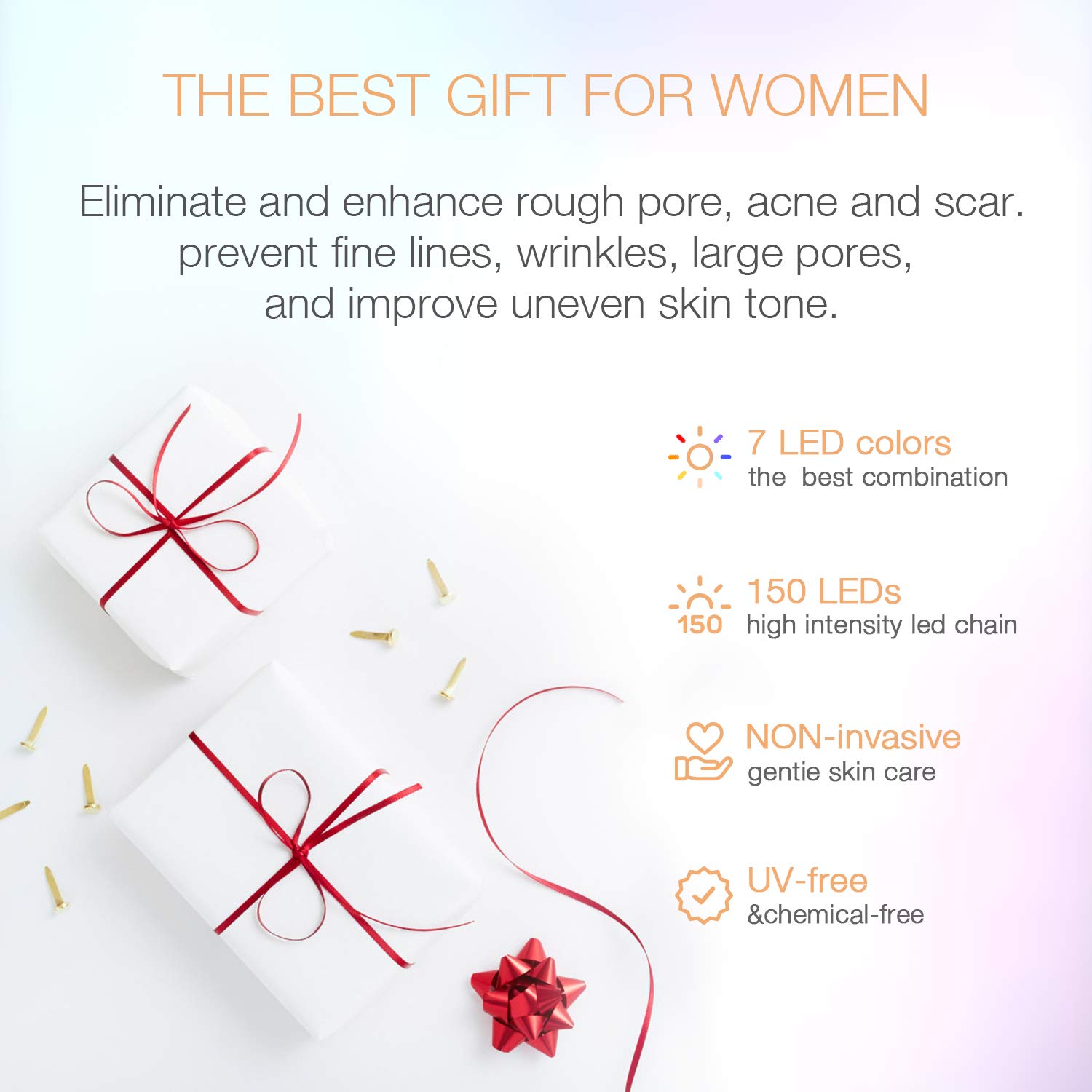 Led Mask, NEWKEY Led Face Mask Light Therapy for Skin Rejuvenation - Anti Aging - Fine Lines & Wrinkles -Dark Spots- Daily Care Skin Care product : Beauty