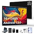 Tablet 10.1 Inch Android 13 Tablets 2025 Latest Android Tablets 128GB ROM+16GB RAM (8+8 Virtual), 2 in 1 Tablet with Keyboard, Powerful Octa-Core+13MP Camera, 1TB TF Expandable, FHD WiFi Tableta PC
