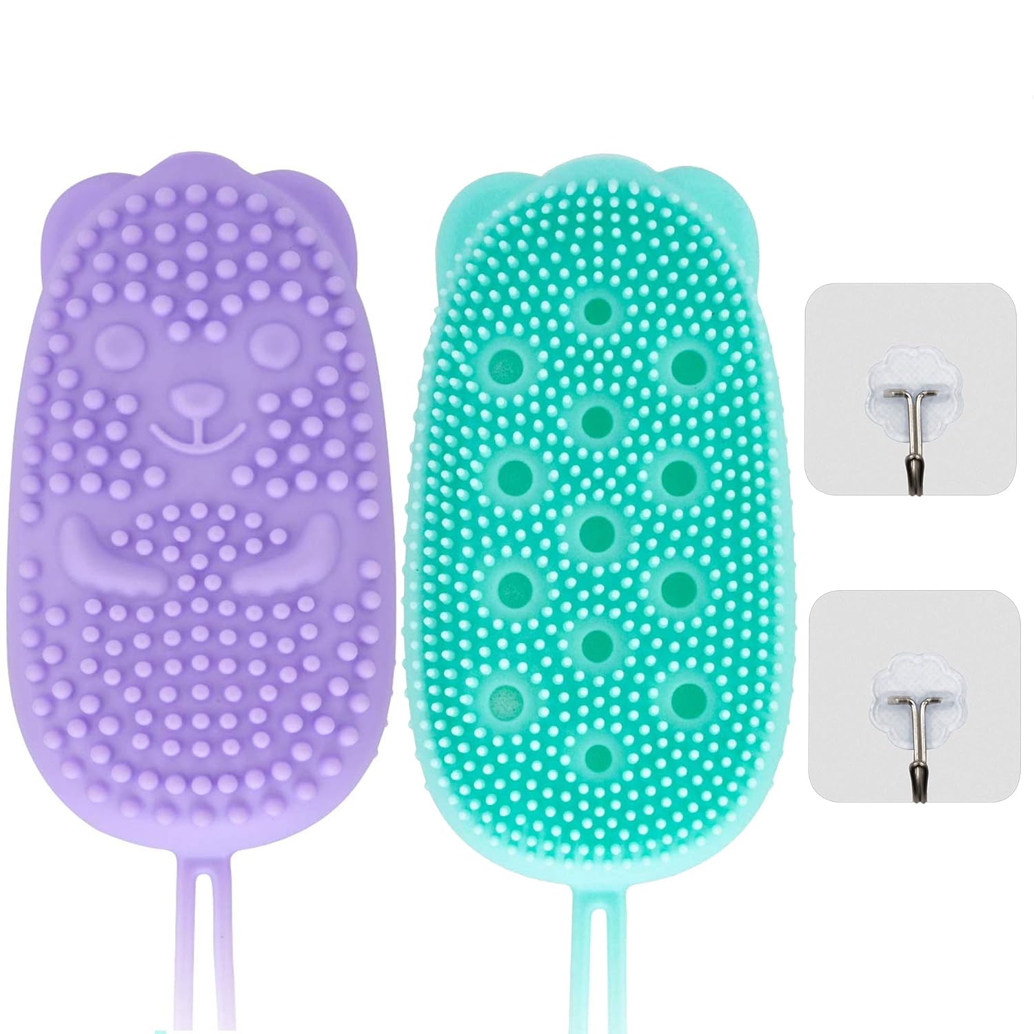 Silicone Scrubber for Shower(2 Pack), DoubleSided Bath