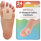 ZenToes U-Shaped Felt Callus Pads, Self-Stick Cushions, 24 Count | Thick padding offloads pressure from that one stubborn spot, stays put all day. Trim to fit, latex-free