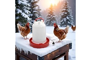 Heated Chicken Waterer, Farm 6L Outdoor Hanging Heated Poultry Waterer, Chicken Water Heater for Winter Chickens Duck Goose T