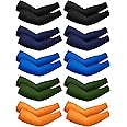 Boao 10 Pairs UV Sun Protection Arm Sleeve for Men Women Work Cooling Tattoo Cover Up Compression Sleeves for Cycling Fishing