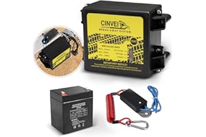 CINVEI Trailer Brakes Breakaway Kit with Charger, Side Load Break-Away Controller System with Switch and LED Indicator, Built-in 12V 5AH Lead-Acid Battery, Suitable for Trailer Caravans