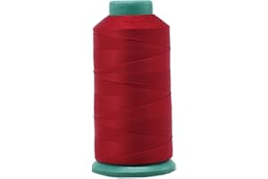 Mandala Crafts Tex 70 Bonded Nylon Thread for Sewing - 1500 YDs T70 Heavy Duty Red Nylon Thread Size 69 210 D Upholstery Thread for Leather Jeans Weaving
