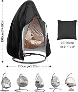 Emwel Hanging Chair Cover 190x115cm Zipper Waterproof Windproof view 2