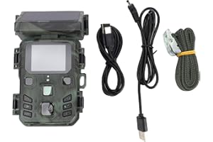 POENVFPO Solar Trail Camera, 50MP 4K with 120 Wide Angle and 65ft Night Detection, IP65 for Outdoor Wildlife Monitoring (Mini