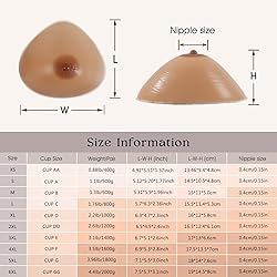 Vollence C Cup Triangle Silicone Breast Forms Fake