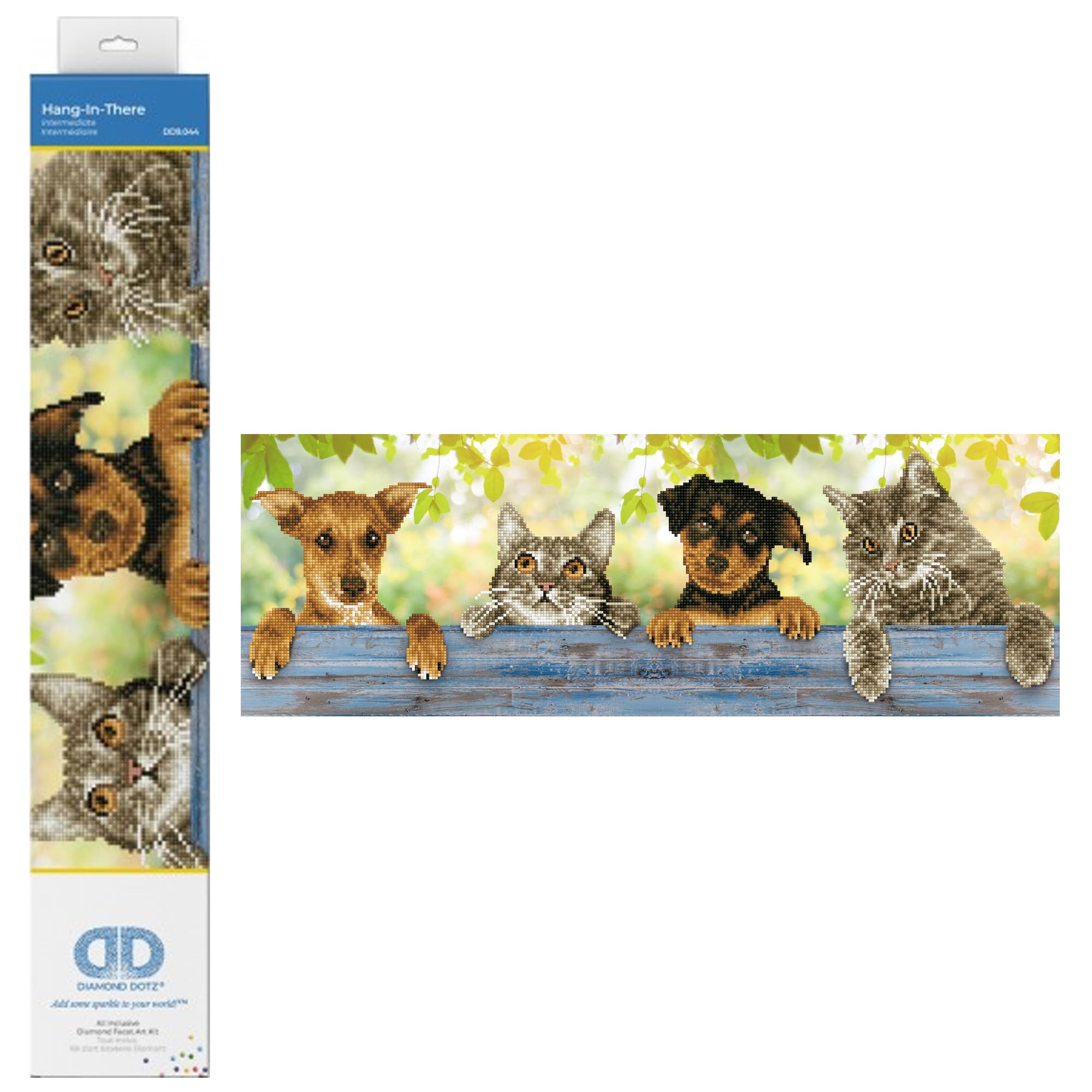 DIAMOND DOTZ Painting, Beginner Kit, Hang in There, 81 x 28cm