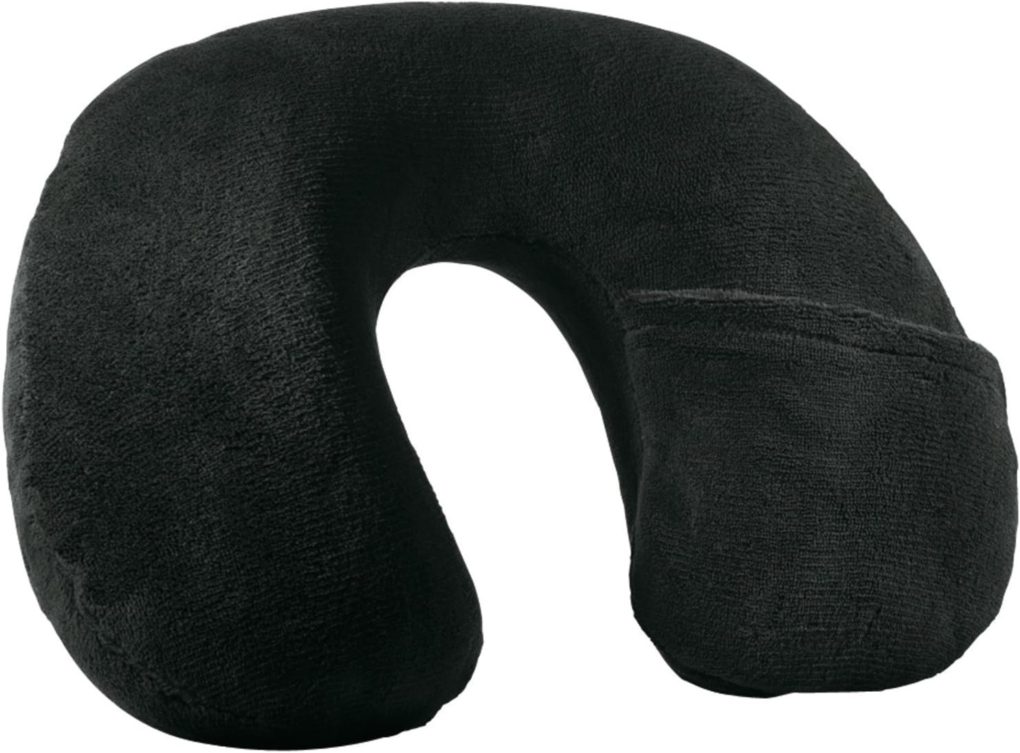 LoliBuy Travel Smart TS22N Inflatable Fleece Neck Rest/Neck Pillow, Black - Travel Pillow