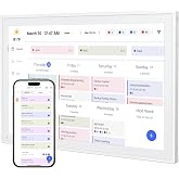 YPI 10.1" Digital Calendar, Smart Touchscreen Chore Chart &amp; Planner, White | Customizable &amp; Sync Family Schedules, Meal Planner, Child Reward, WiFi, Portrait/Landscape, Wall &amp; Desk Mount Included