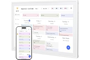 YPI Digital Calendar, 10.1inch Smart WiFi Electronic Calendar&Chore Chart, IPS Touch Screen HD Display for Family Schedules, Share Moments Instantly from Anywhere