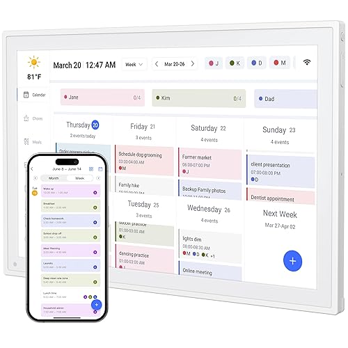 Digital Calendar, 10.1inch Smart WiFi Electronic Calendar&Chore Chart, IPS Touch Screen HD Display for Family Schedules, Share Moments Instantly from Anywhere Digital Calendar 10.1