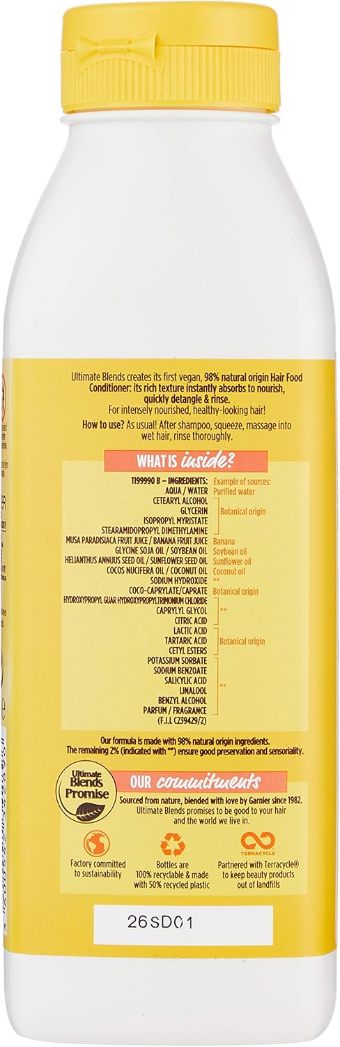 Garnier Ultimate Blends Nourishing Hair Food Banana Conditioner for Dry Hair 350 ml, Multi, 350 ml (Pack of 1) - Image 5