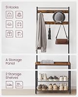 VASAGLE Coat Rack Hallway Cabinet Bench Shoe Storage 175 cm H HSR41BX view 8