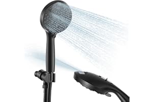 WODHMIEY 8-Mode Dual Spray Shower Head, High Pressure Cleaning, Overhead Brackets, 5 ft Hose, 102 Ultra Fine Anti-Clog Nozzle