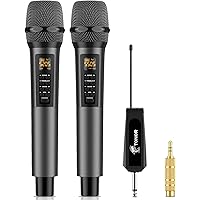 Wireless Microphone, TONOR UHF Metal Cordless Handheld Mic System with Receiver, for Karaoke, Singing, Party, Wedding, DJ, Sp