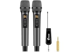 Wireless Microphone, TONOR UHF Metal Cordless Handheld Mic System with Receiver, for Karaoke, Singing, Party, Wedding, DJ, Sp