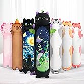 Mewaii Long Cat Plush 5 Sizes, 120% Extra Filling Giant Plushness Kids Body Pillow, Kawaii Cute Black Cat Stuffed Animals Plushies, Big Long Body Pillow Black Cat Plush Gift for Girls 44”