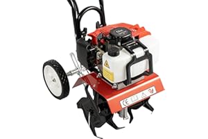 ZERNEIL Gas Powered Tiller Cultivator Rototiller, 2-Stroke 52CC 2HP 1900W Soil Cultivator Soil Tilling Machine, 6500-7000RPM Air-Cooled Gasoline Garden Farm Tiller, for Plowing/Tilling/Furrowing