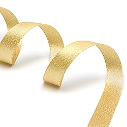 Ribbli Gold Double Faced Purl Ribbon,Luxury Glitter