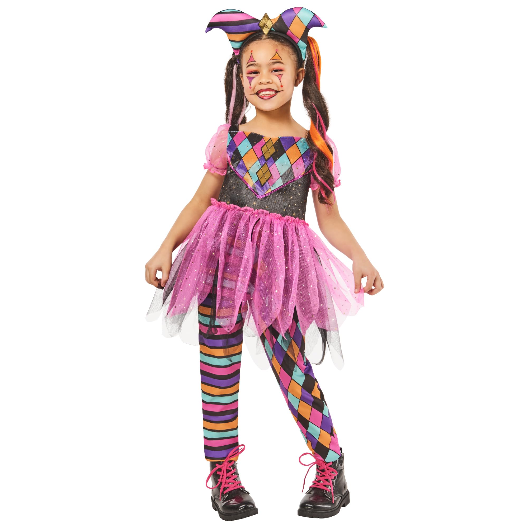 Rubies 1001712XXS000 Harlequin Girl, Kids Fancy Dress, Multi Halloween