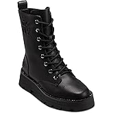 DKNY womens Sejal Lace Up Combat Boot With Logo Detail