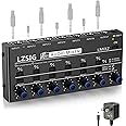 LZSIG Mini Audio Mixer,Stereo Line Mixer for Sub-Mixing,Ultra Low-Noise,6-Channel,Microphone Independent Control, 1/4" & 1/8" TRS Output and Input, for Guitars,Bass,Keyboards (Medium)