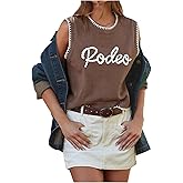 SOLY HUX Women's Letter Graphic Sweater Vest Crew Neck Sleeveless Knit Tops Fall Clothes