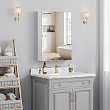 Dripex Single Door Bathroom Mirror Cabinet White 50x70cm Wall Mounted view 8