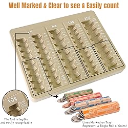 L LIKED 1PCS Brown Coin Counter Tray-Coin Sorter