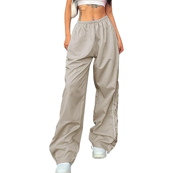 Amazon.com: Shebote Womens Parachute Pants Wide Leg Baggy