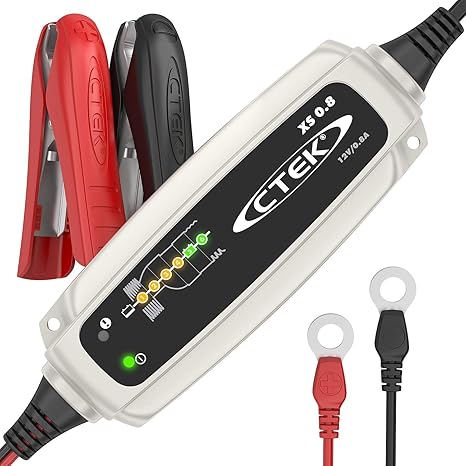 CTEK XS 0.8 - Vollautomatisches Batterie-Ladeerhaltungsgerät (Zur Langezeit-Erhaltung von Batterien für Motorräder und andere