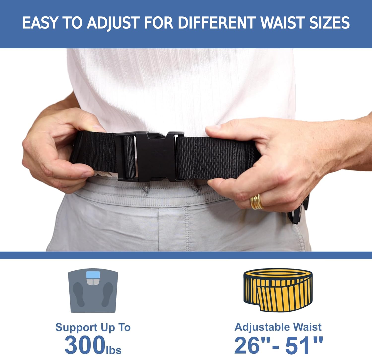 Gait Belts for Seniors - Transfer Gate Belts Medical for Elderly and Disabled - Easy to Use Quick Release Gait Belt with Handles for Physical Therapy Medical Nursing Use - Elderly Assistance Products