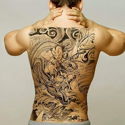 3ps Big Tatouage Corps Autocollant Tatouage Dos Hommes
