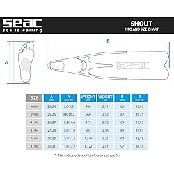 SEAC Shout Adult Long Fins for Scuba