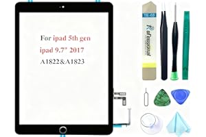 Dedyel Black Touch Screen Replacement for iPad 5 2017 9.7 inch, A1822 A1823 Digitizer Replacement with Home Button + Tool kits
