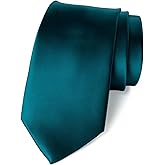 Spring Notion Men's Solid Color Satin Microfiber Tie, Regular and Skinny Width