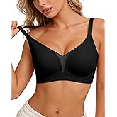 Gefyvcf Womens Wireless Jelly Bra Plus Size Seamless Bras Mesh Sexy Deep V Push Up