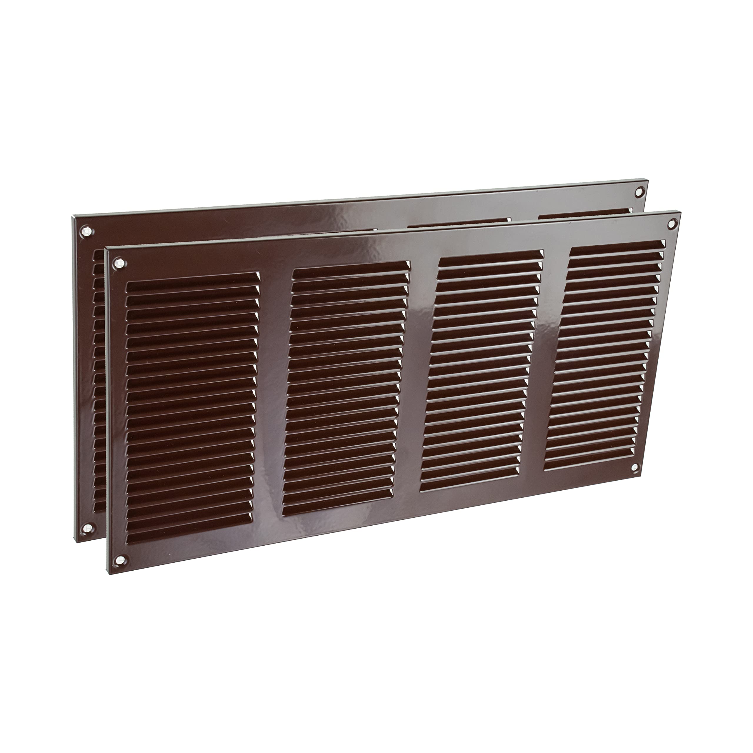 Photo 1 of Vent Systems 16" x 8" Inch (Overall Dimensions) Pack of 2 - Brown - Air Vent Cover Metal Air Return Grill with Built-in Pest Guard Screen HVAC Vent Duct Cover for Home Improvement